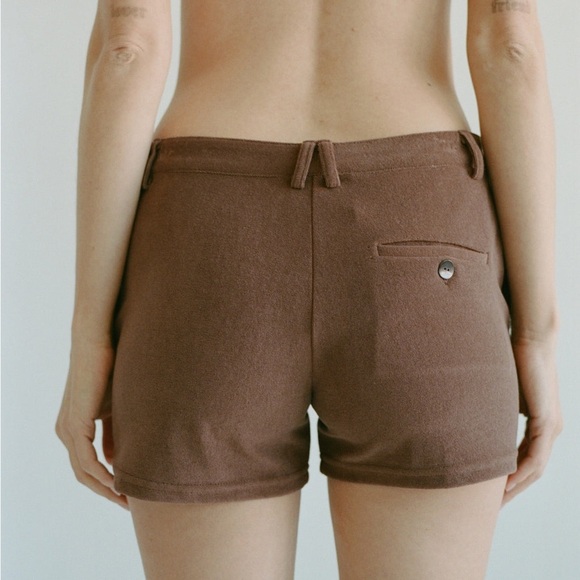 Maryam Nassir Zadeh Nanou Shorts in Pecan Terry Cloth Brown - Picture 9 of 9